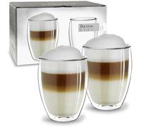 Creano Verres Double Paroi Hauts 250 ml - Modèle Élancé Isolant en Verre Borosilicate pour Café Thé et Boissons Froides - Lot de 2 verres