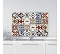 CREARREDA - Credence Pour Cuisine en Aluminium Made in Italy Protection pour Plaques de Cuisson et mur lavable et facile à Monter Plaque anti-éclaboussures en Métal