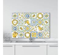 CREARREDA - Credence Pour Cuisine en Aluminium Made in Italy Protection pour Plaques de Cuisson et mur lavable et facile à Monter Plaque anti-éclaboussures en Métal