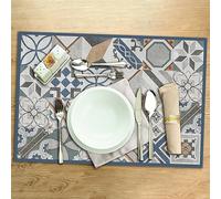 CREARREDA Lot de 4 Sets de Table en PVC, 48 x 33 cm, antidérapants, lavables, résistants à la saleté, résistants à la Chaleur, fabriqués en Italie