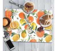 CREARREDA Lot de 4 Sets de Table en PVC, 48 x 33 cm, antidérapants, lavables, résistants à la saleté, résistants à la Chaleur, fabriqués en Italie