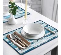 CREARREDA Lot de 4 Sets de Table en PVC, 48 x 33 cm, antidérapants, lavables, résistants à la saleté, résistants à la Chaleur, fabriqués en Italie