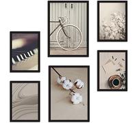 CREARREDA Lot d'impressions murales naturelles blanches sans cadres - Décorations murales pour maison et bureau - Matériaux certifiés, fabriqués en Italie - Affiches assorties 2 x A3 & 4 x A4-30 x 42