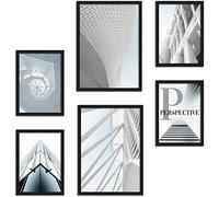 CREARREDA Lot d'impressions murales perceptives - sans cadres - Décorations murales pour la maison et le bureau - Matériaux certifiés, fabriqués en Italie, affiches assorties 2 x A3 & 4 x A4-30 x 42