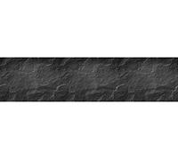 CREARREDA Panneau anti-éclaboussures pour cuisine, autocollant mural, 180 x 45 cm, 100% fabriqué en Italie avec encre non toxique, ignifuge et résistant à l'eau, motif pierre noire.