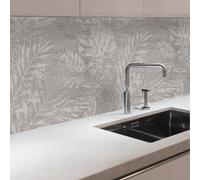 CREARREDA Revêtement anti-éclaboussures de cuisine autocollant mural pour cuisinières 60 x 58 cm effet brillant - épaisseur 1 mm et rigide - ignifuge et résistant à la chaleur et à l'eau - Couleur