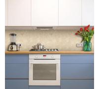 CREARREDA Revêtement mural cuisine pare-éclaboussures adhésif pour cuisinières 60 x 58 cm effet brillant - épaisseur 1 mm et rigide - ignifuge et résistant à la chaleur, à l'eau