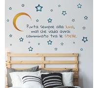 CREARREDA Sticker mural autocollant mural en vinyle non toxique amovible, décoration pour chambre, salon et cuisine pour murs clairs, facile à coller et durable