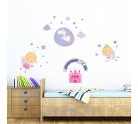 CREARREDA Sticker mural autocollant mural en vinyle non toxique amovible, décoration pour chambre, salon et cuisine pour murs clairs, facile à coller et durable