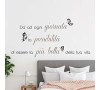 CREARREDA Sticker mural XL La plus belle journée 95 x 190 cm Sticker mural romantique en vinyle, amovible et non toxique, décoration élégante pour chambre à coucher ou salon