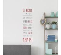 CREARREDA Sticker mural XL Règles 155 x 45 cm Sticker mural en vinyle avec phrase inspirante, facile à appliquer et à enlever, idéal pour la cuisine, le salon et les chambres