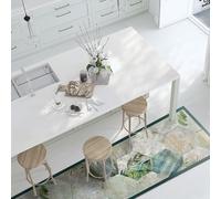 CREARREDA Tapis de Cuisine en PVC Tapis de Cuisine antidérapant, Lavable, Ignifuge et Anti-Rayures 100% Made in Italy Tapis de cuisineTropical Composition 50x180