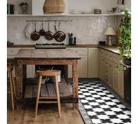 CREARREDA Tapis de cuisine en vinyle, tapis de cuisine, antidérapant, lavable avec un chiffon avec impression 100 % fabriqué en Italie