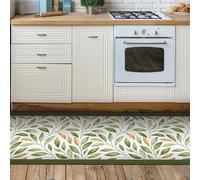 CREARREDA Tapis de Cuisine en PVC Tapis de Cuisine antidérapant, Lavable, Ignifuge et Anti-Rayures 100% Made in Italy Tapis de cuisineEmerald Ramage 50x120