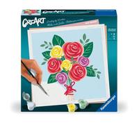 Ravensburger - CreArt 20x20 cm - Adulte - Peinture par numéros - Bouquet de Roses - Loisir créatif - 25520