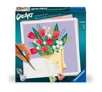 CreArt 20x20 cm Bouquet de tulipes, Loisir créatif, Adulte, Peinture par numéros, 25518, Ravensburger