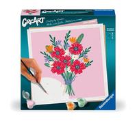 CreArt 20x20 cm Poppy bouquet, Loisir créatif, Adulte, Peinture par numéros, 25519, Ravensburger