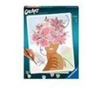 CreArt 30x40 cm - Flowers on my mind - Série B Numéro d'art - 00020275 - Des 12 ans Fleurs roses et feuillage G