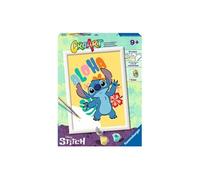 Ravensburger - CreArt Série D: Stitch Disney, Kit de peinture par numéros, contient une planche pré-imprimée, un pinceau, des couleurs et des accessoires, un jeu créatif pour les garçons et les filles
