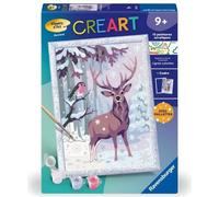 CreArt Kids 18x24cm Cerf romantique, Kit de peinture par numéros Numéro d'Art, Des 9 ans, 25831, Ravensburger