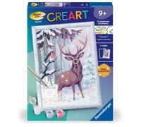 CreArt Kids 18x24cm Cerf romantique, Kit de peinture par numéros Numéro d'Art, Dès 9 ans, 25831, Ravensburger