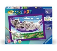 CreArt Kids 18x24cm Chatons dans le hamac, Kit de peinture par numéros Numéro d'Art, Des 9 ans, 25828, Ravensburger
