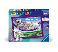 CreArt Kids 18x24cm Chatons dans le hamac, Kit de peinture par numéros Numéro d'Art, Dès 9 ans, 25828, Ravensburger