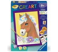 CreArt Kids 18x24cm Cheval fleuri, Kit de peinture par numéros Numéro d'Art, Des 7 ans, 25906, Ravensburger