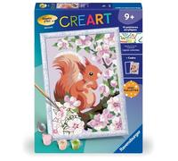 CreArt Kids 18x24cm Écureuil au printemps, Kit de peinture par numéros Numéro d'Art, Dès 9 ans, 25837, Ravensburger