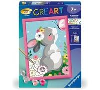 CreArt Kids 18x24cm Lapin et papillon, Kit de peinture par numéros Numéro d'Art, Des 7 ans, 25836, Bleu G