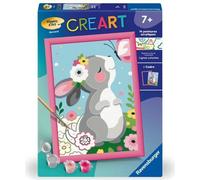 CreArt Kids 18x24cm Lapin et papillon, Kit de peinture par numéros Numéro d'Art, Des 7 ans, 25836, Ravensburger