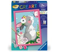 CreArt Kids 18x24cm Lapin et papillon, Kit de peinture par numéros Numéro d'Art, Dès 7 ans, 25836, Ravensburger