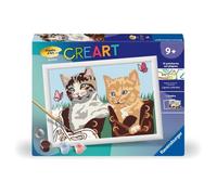 CreArt Kids 18x24cm, Numéro d'Art, Chatons et Chaussures, Kit de peinture par numéros Numéro d'Art, Dès 7 ans, 25528, Ravensburger
