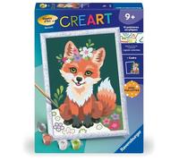Ravensburger - CreArt Kids 18x24 cm - Numéro d'art - Renard Fleuri - Kit de Peinture par numéros - Dès 7 Ans - 25841