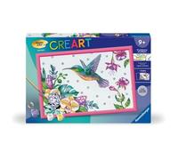 CreArt Kids 31x21cm Colibri et fleurs exotiques, Kit de peinture par numéros Numéro d'Art, Dès 7 ans, 25851, Ravensburger