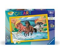 CreArt Kids 31x21cm Horde de chevaux, Kit de peinture par numéros Numéro d'Art, Des 9 ans, 25846, Ravensburger