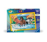 CreArt Kids 31x21cm Horde de chevaux, Kit de peinture par numéros Numéro d'Art, Dès 9 ans, 25846, Ravensburger