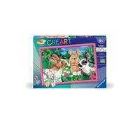 CreArt Kids 31x21cm Lapins dans le pré, Kit de peinture par numéros Numéro d'Art, Des 9 ans, 25847,