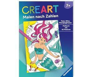 CreArt Malen nach Zahlen ab 7: Feen, Elfen, Meerjungfrauen