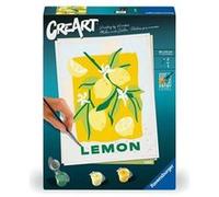 Créart Peinture au numéro : Lemon jaune vif, jaune pâle, vert foncé, vert clair, blanc, orange/rouge, bleu clair G