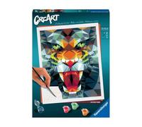 CreArt Tigre polygonal 24x30 cm - Peinture par numéros - Des 12 ans - Ravensburger - 23514