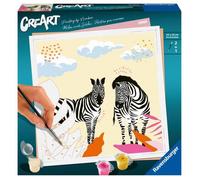 Ravensburger - CreArt Format carré 20x20 cm - Zèbre - Jolane Edition - Loisir créatif - Peinture par numéros - Adulte - Activité détente et créative - Dès 12 Ans - 23666 - Version française