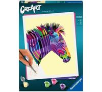 Ravensburger - CreArt Grand Format 24x30 cm - Zèbre - Loisir créatif - Peinture par numéros - Adulte - Activité détente et créative - Dès 12 Ans - 28994 - Version française