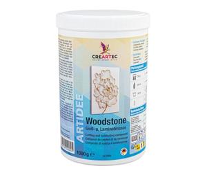 CREARTEC Woodstone - Masse de coulée et stratifiée - 1000 g - Résistant aux intempéries - Pour couler des pièces décoratives, figurines, modèles d'architecture, liquide, coloré, haute résistance -