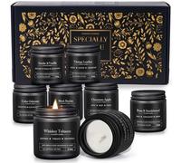 CREASHINE Lot de 8 bougies parfumées pour homme - Cadeau d'anniversaire pour lui, bougie de remerciement en verre pour père, mari, frère, fils, famille, cadeau de Noël pour la retraite pour les amis