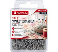 CreaStyle - Épingles en acier extra fin - Argent - 0,55 x 34 mm - 50 g