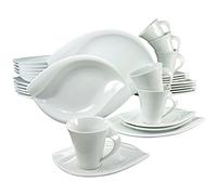 Creatable, 14742, Série Acacia Blanc, Service de Table combiné 30 pièces