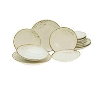 CreaTable, 14779, Série Nature Collection Natural Living, ensemble de vaisselle, set de 12 assiettes.