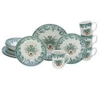 CreaTable, 16959, Série Noël Vert, Set de vaisselle 16 pièces, service combiné en faïence