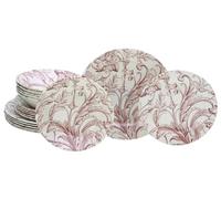 CreaTable, 17383, Série Venecia Rouge, service de vaisselle de 18 pièces, ensemble d'assiettes en grès.